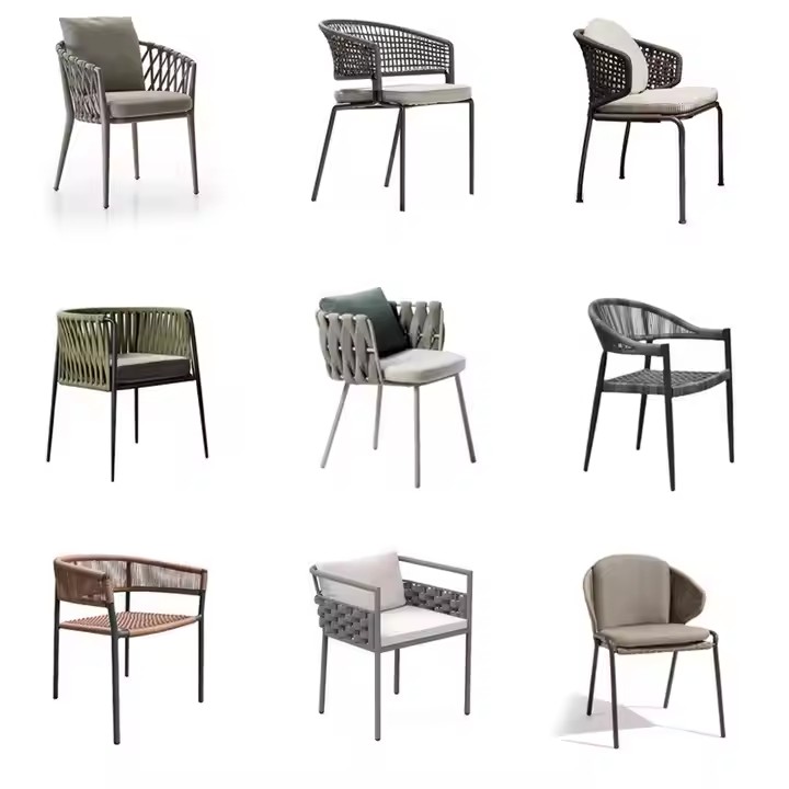 French Style Garden Chairs Durable Outdoor Rattan Chairs for Bubble Tea Sop