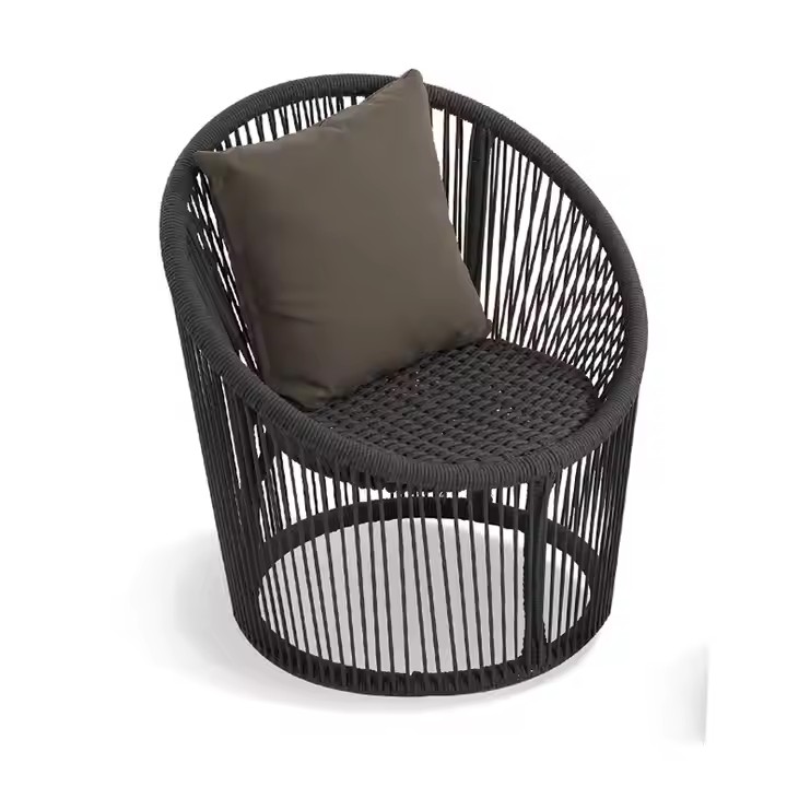 Outdoor Woven Wicker Chair Leisure Rope Seating for Poolside Balcony and Indoor Use for Garden Lounge Chairs Category