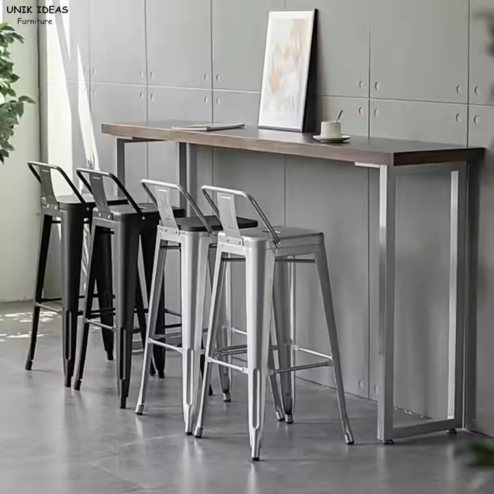Industrial Style Metal bar Stools Wholesale bar Furniture bar Chair Backrest Modern Furniture High Chair for Home Use