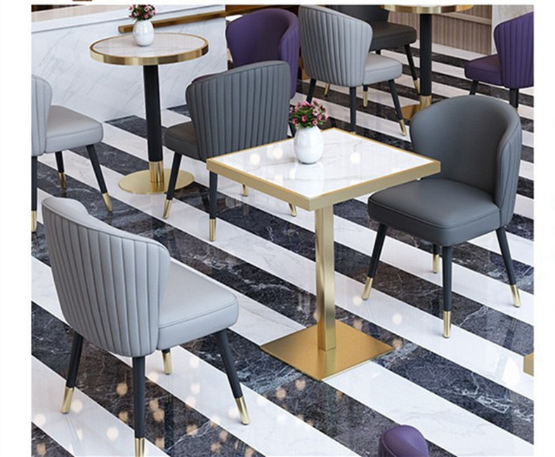 Modern Luxury Commercial Furniture Golden Table Hotel Western Restaurant Booth Seating Sofa