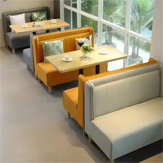Custom High Quality Cheap Price Restaurant Dining Booth Seating Furniture Cafe Shop Table and Chairs Set