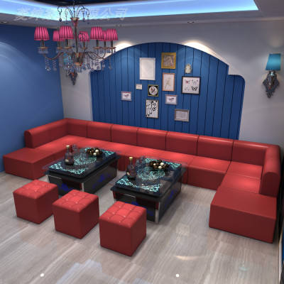 Customized Bar or Club Lounge Sofa for Nightclub Sofa Engineering Solid Wood Disco Sofa Furniture
