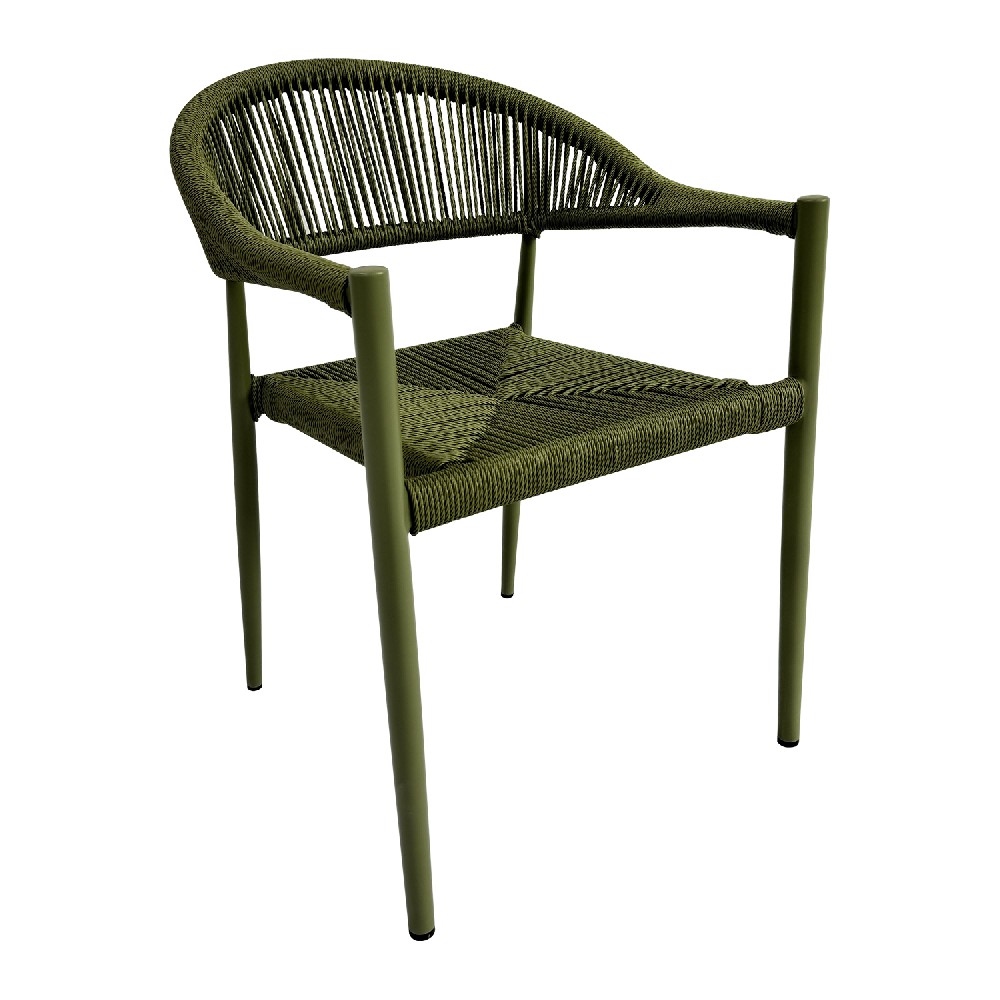 Nordic Leisure Outdoor Furniture Bistro Restaurant Home Bar Braiding Rope Dining Chair for Garden